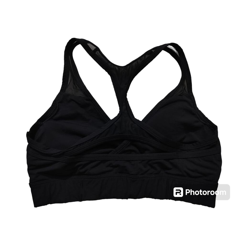 Pink victoria secrets ultimate lightly lined black sports bra wrap meshh size L - Picture 3 of 7